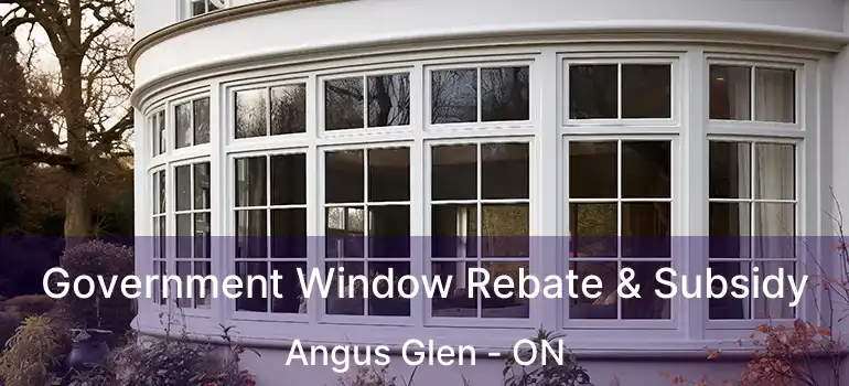 Government Window Rebate & Subsidy Angus Glen - ON