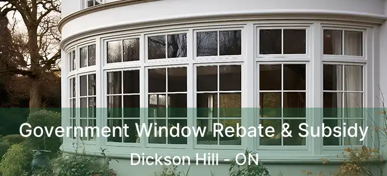 Government Window Rebate & Subsidy Dickson Hill - ON